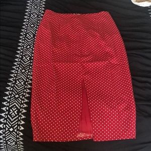 Polka dot pencil skirt